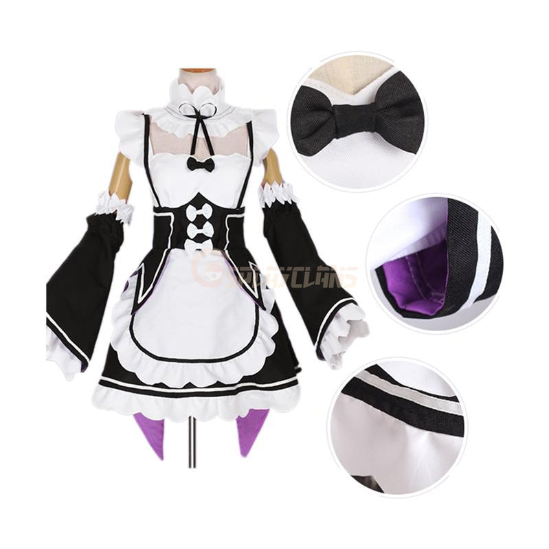 Anime Re:Zero Starting Life in Another World Rem and Ram Maid Cosplay Costume - Cosplay Clans