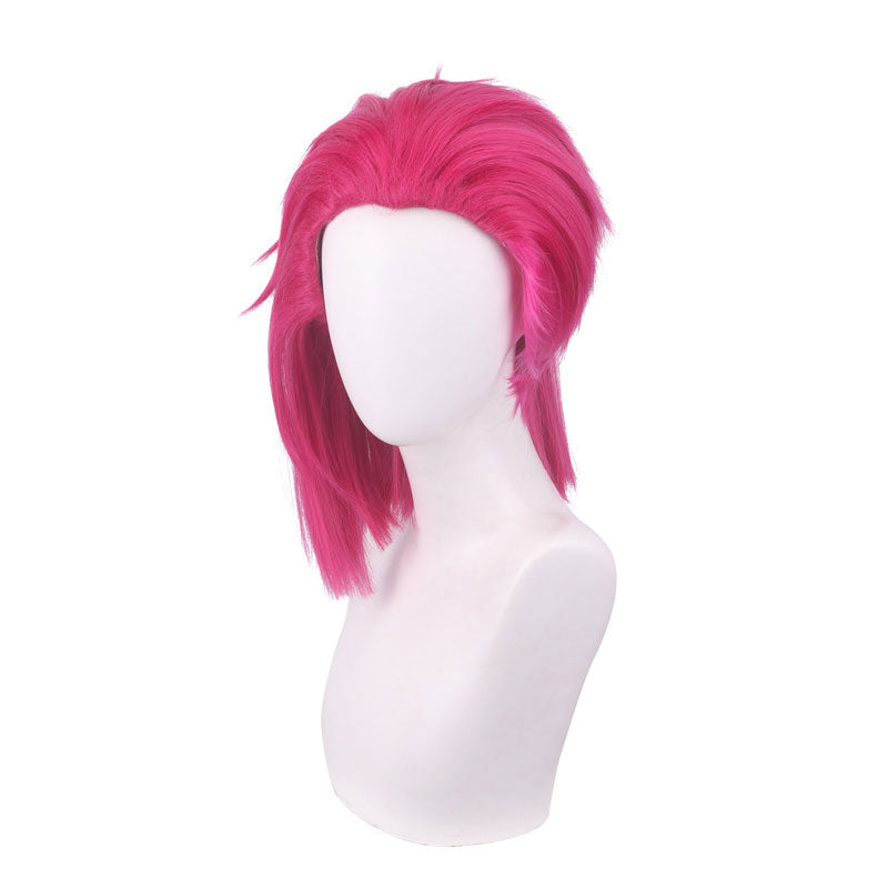 Game LOL Arcane Childhood Vi Short Red Cosplay Wigs