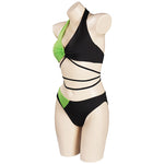 Disney Kim Possible Shego Swimsuit Cosplay Costumes