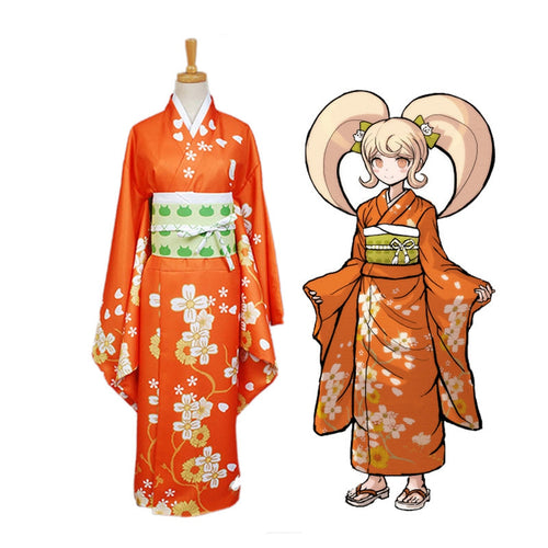Anime Danganronpa 2: Goodbye Despair Hiyoko Saionji Kimono Cosplay Costumes - Cosplay Clans