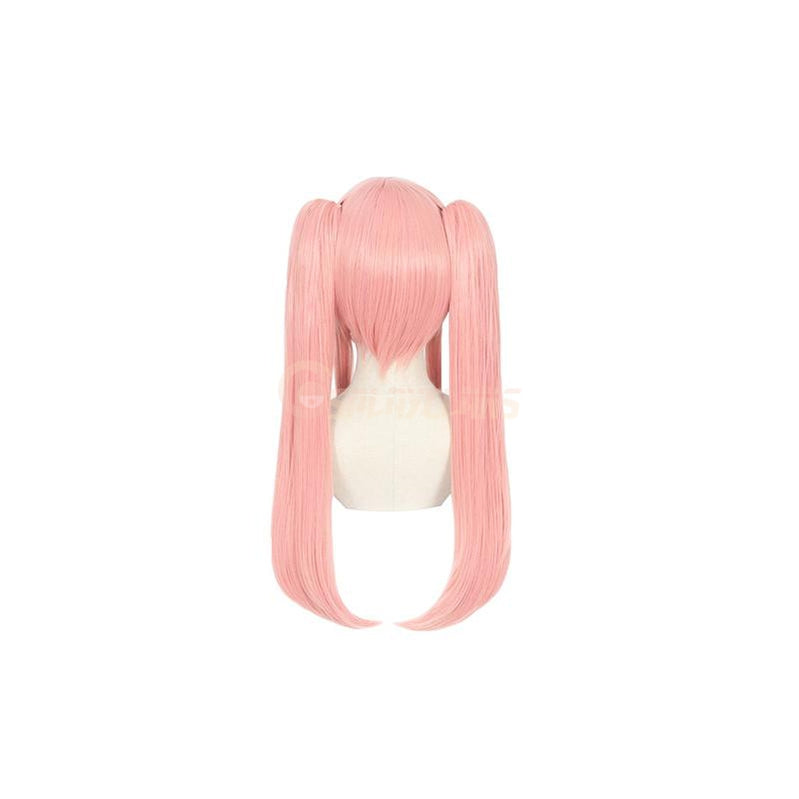 Anime FGO Fate/Grand Order Tamamo no Mae Pink Curly Ponytail Straight Cosplay Wigs - Cosplay Clans