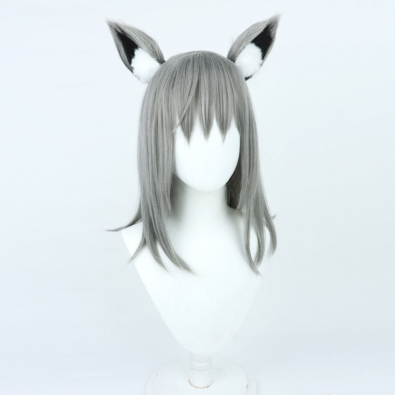 Game Blue Archive Sunaookami Shiroko Cosplay Wigs With Ear Props