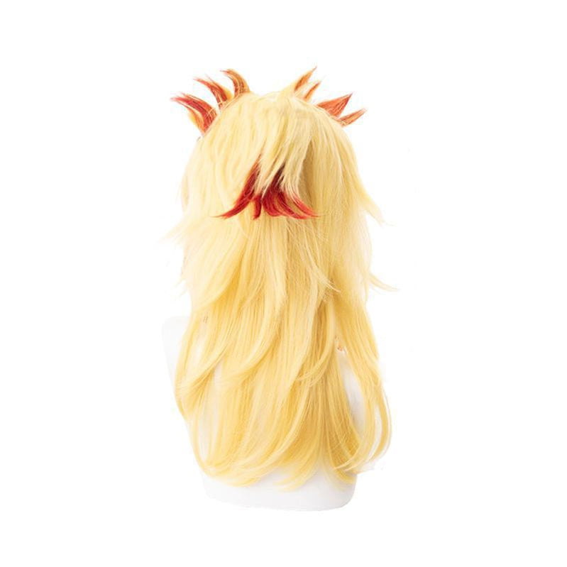 Anime Demon Slayer Kimetsu no Yaiba Rengoku Kyoujurou Cosplay Wigs Yellow Mixed Red Ponytail Wigs - Cosplay Clans