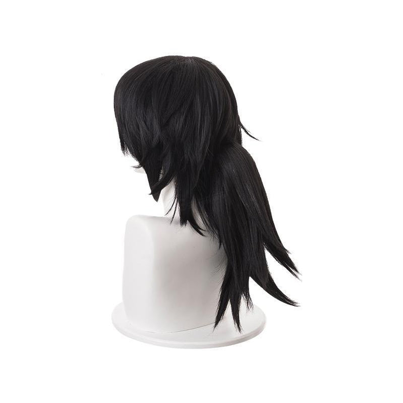 Anime Demon Slayer Kimetsu no Yaiba Tomioka Giyuu Long Straight Black Cosplay Wigs - Cosplay Clans