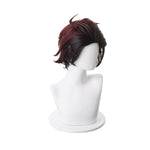 Anime Demon Slayer Kimetsu no Yaiba Tanjirou Kamado Short Wine Red Men Cosplay Wigs - Cosplay Clans