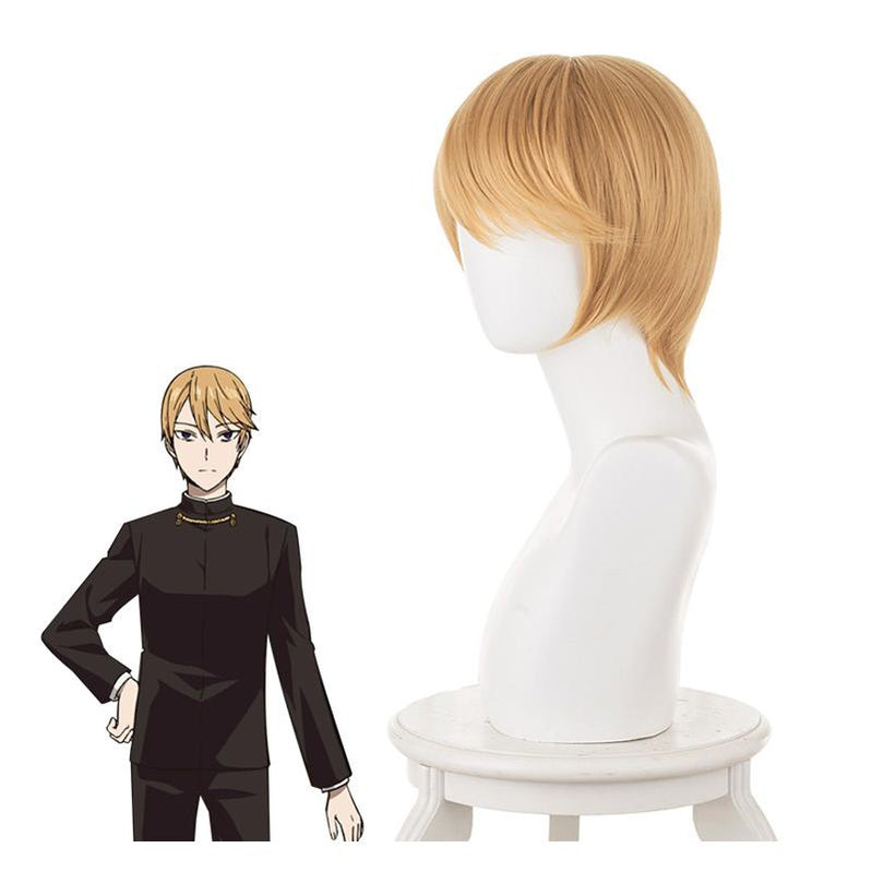 Anime Kaguya-sama: Love is War Miyuki Shirogane Brownish Yellow Men's Short Cosplay Wigs - Cosplay Clans