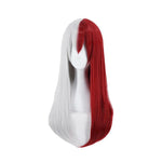 Anime My Hero Academia Shoto Todoroki Long Female White and Red Cosplay Wigs - Cosplay Clans