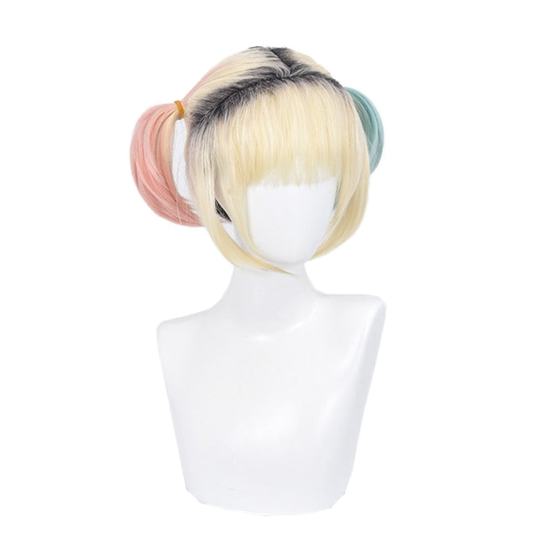 Movie Birds of Prey Harley Quinn Short Mixed blonde Cosplay Wigs - Cosplay Clans