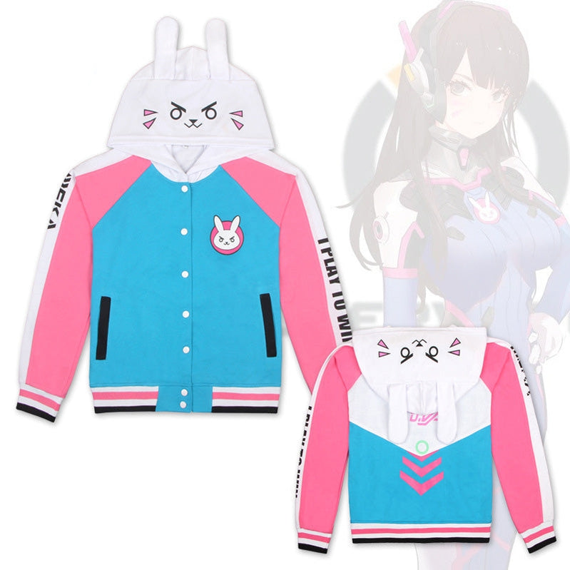 Game OW Overwatch D.Va Hana Song Hoodie Jacket Cosplay Costumes - Cosplay Clans