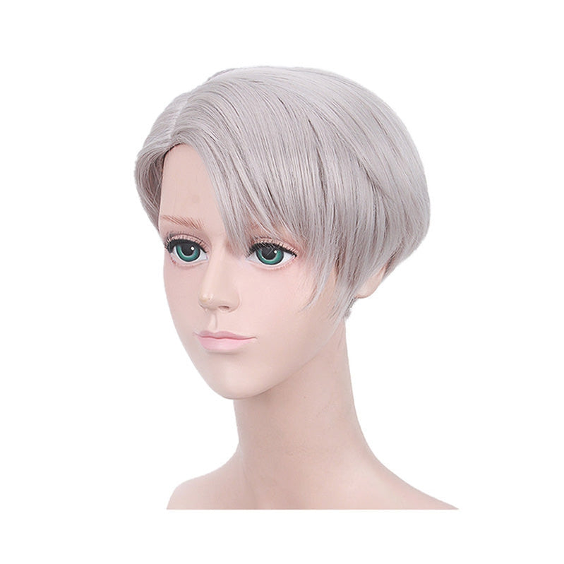 Anime Yuri on Ice Victor Nikiforov Short Gray Cosplay Wigs - Cosplay Clans