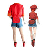 Anime Cells at Work Red Blood Cell Uniform Cosplay Costume with Hat - Cosplay Clans