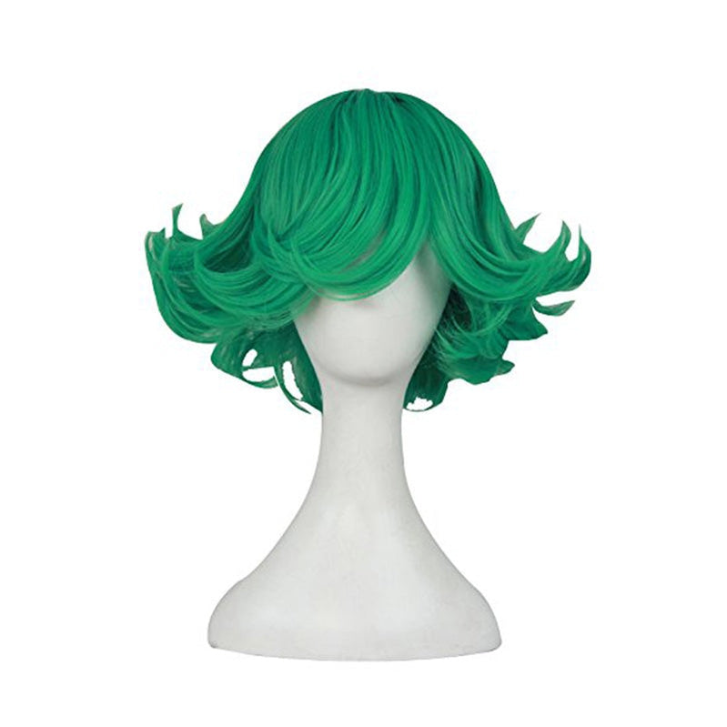 Anime One Punch Man Terrible Tornado Short Green Curly Cosplay Wigs - Cosplay Clans