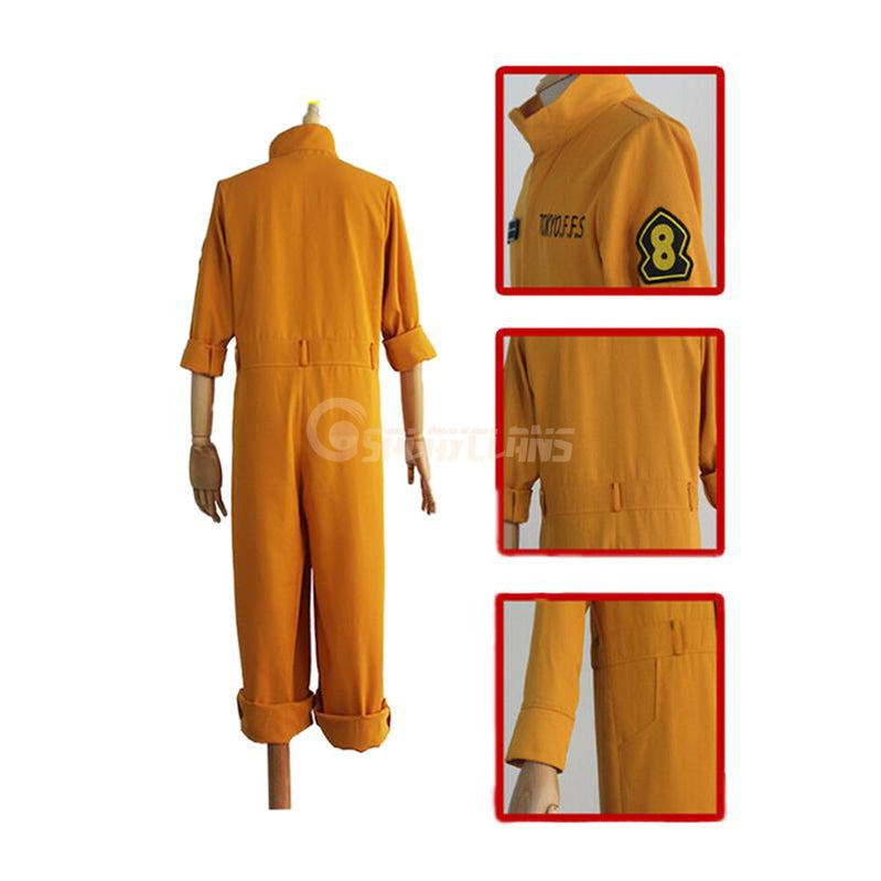 Anime Fire Force Shinra Kusakabe & Maki Oze Fire Suit Cosplay Costume - Cosplay Clans