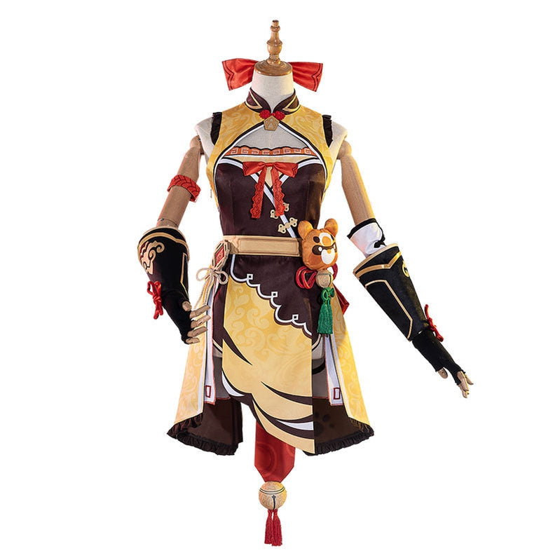 Game Genshin Impact Xiangling Fullset Cosplay Costumes - Cosplay Clans