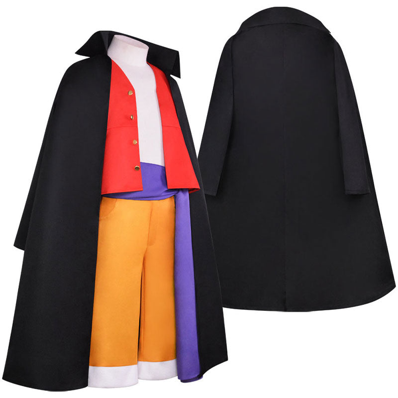 Buy US Size Luffy Cosplay Black Cloak Anime Costume