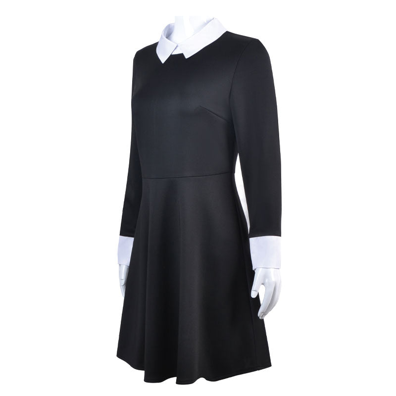 The Addams Family Wednesday Addams Short Sleeve Dress Cosplay Costumes