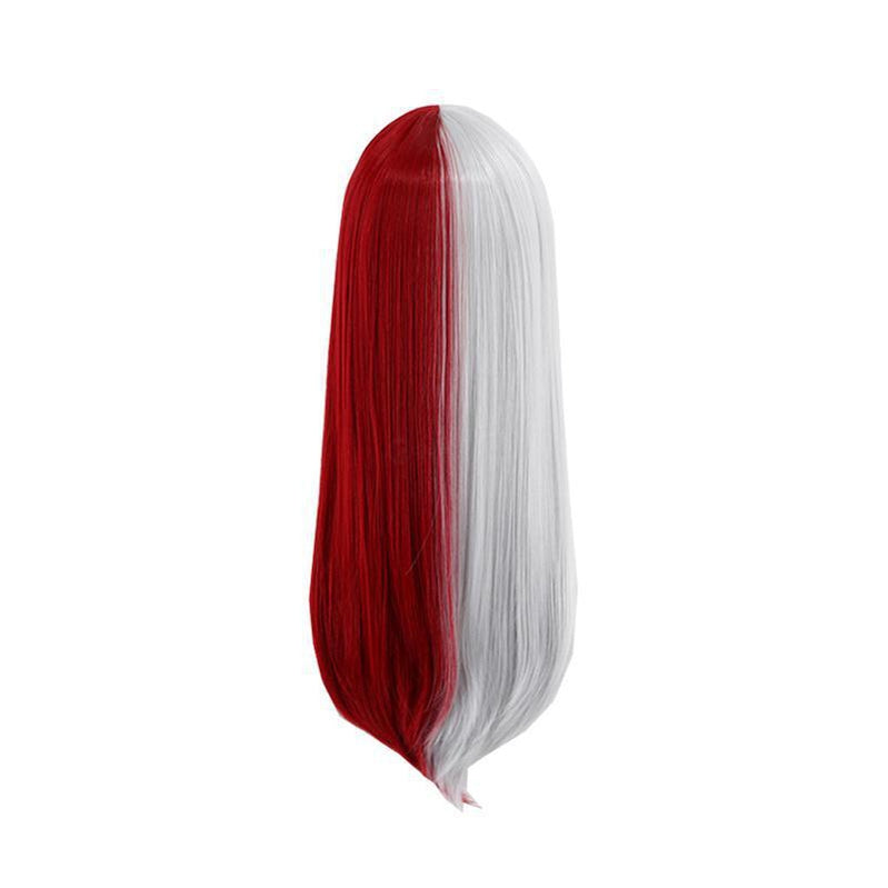 Anime My Hero Academia Shoto Todoroki Long Female White and Red Cosplay Wigs - Cosplay Clans