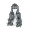 Women Fashion Long Gray Wavy Sweet Bangs Lolita Wig