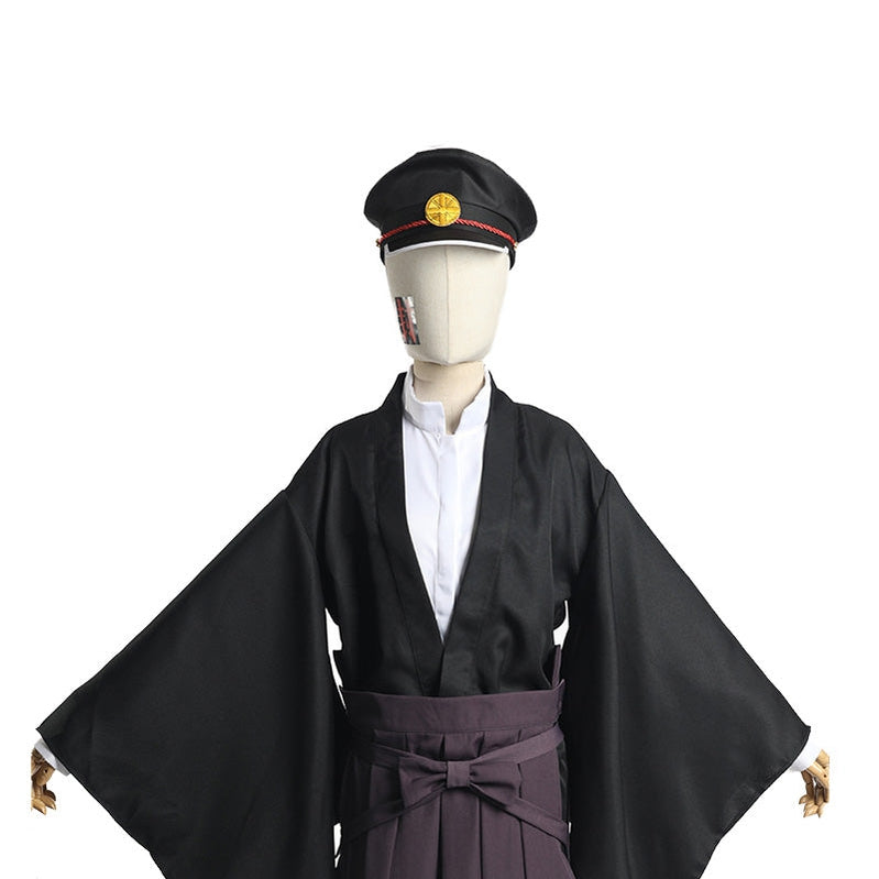 Anime TBHK Toilet-bound Hanako-kun Yugi Tsukasa Kimono Uniform Cosplay Costume with Hat - Cosplay Clans