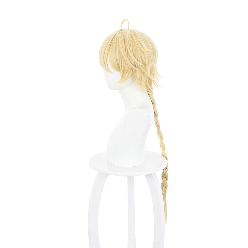 Game Genshin Impact Traveler Aether Blonde Ponytail Cosplay Wigs - Cosplay Clans