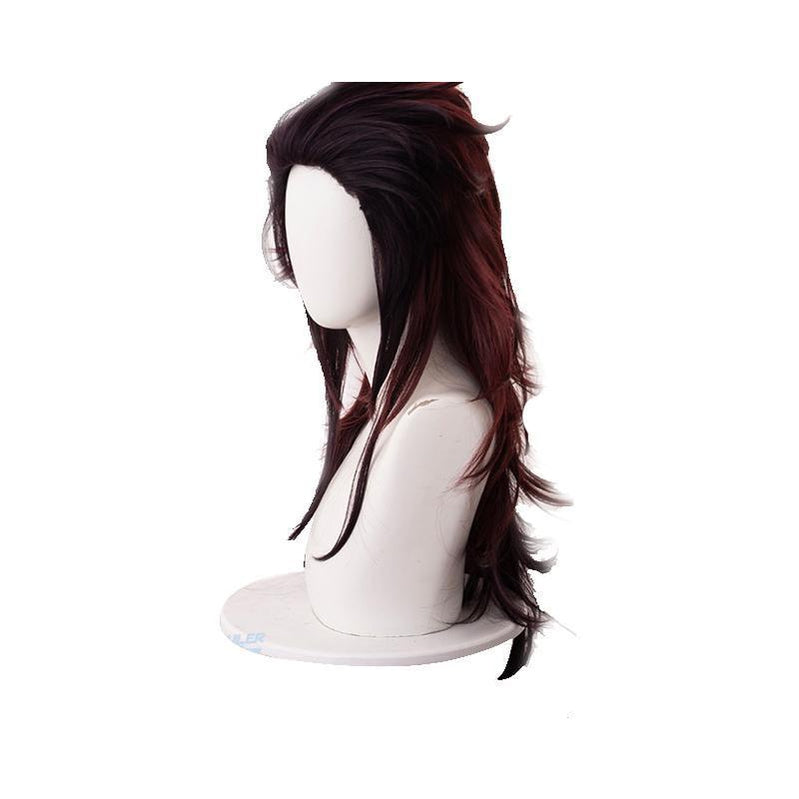 Anime Demon Slayer Kimetsu no Yaiba Tanjirou Kamado Red Mix Black Long Ponytail Cosplay Wigs - Cosplay Clans