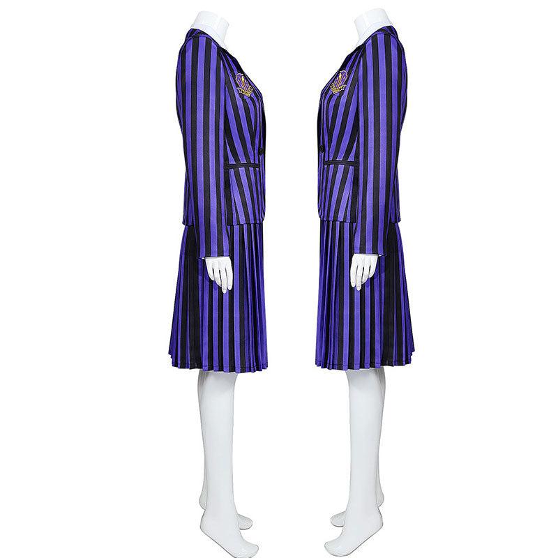 The Addams Family Wednesday Addams Purple Uniform Cosplay Costumes