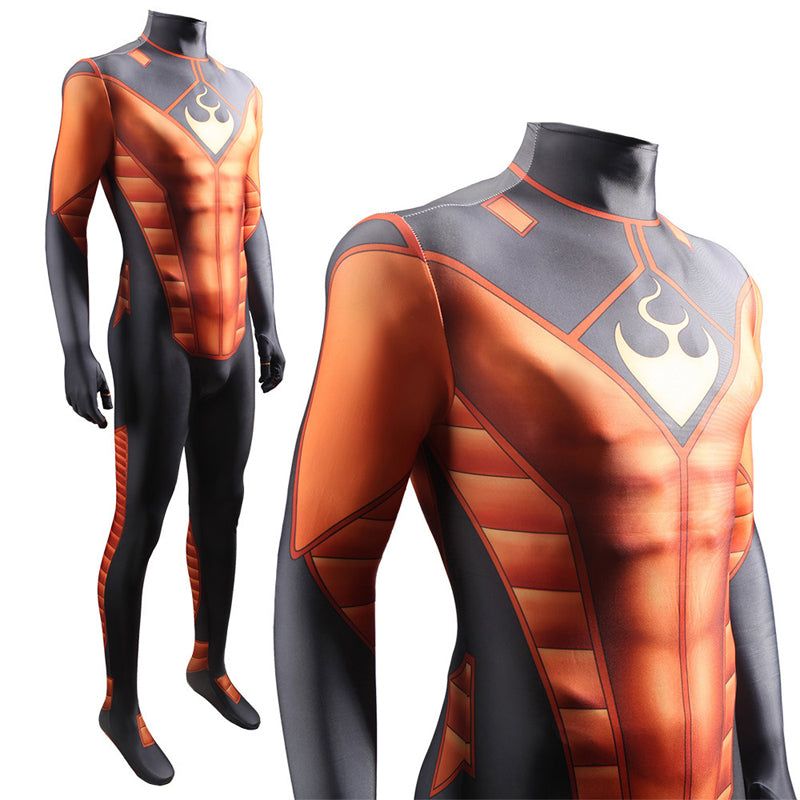 Marvel Human Torch Jumpsuit Halloween Cosplay Costume