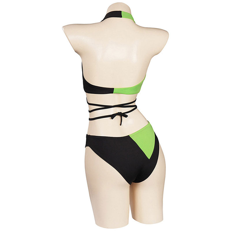 Disney Kim Possible Shego Swimsuit Cosplay Costumes
