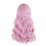 Women Fashion Long Pink Wavy Sweet Bangs Lolita Wigs