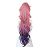 LOL Seraphine Cosplay Wig 100cm Long Ponytail Pink Gradient Purple Wavy Wigs - Cosplay Clans