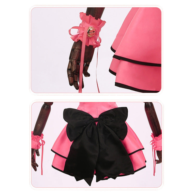 Anime Date A Live Kurumi Tokisaki Pink Cat Maid Dress Cosplay Costume - Cosplay Clans