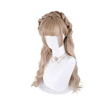 Women Fashion Long Golden Wavy Sweet Bangs Lolita Wig