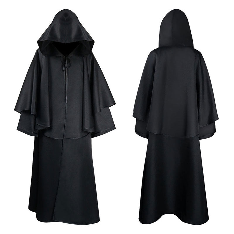 Medieval Cloak Halloween Hooded Robe Wizard Wizard Grim Reaper Long Sleeve Cloak - Cosplay Clans