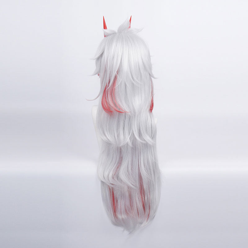 Game Genshin Impact Arataki Itto Silver Mixed Red Long Cosplay Wigs