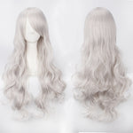 Women Wavy Sweet 80cm Long White and Gray Lolita Fashion Wigs with Bangs - Cosplay Clans