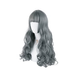 Women Fashion Long Gray Wavy Sweet Bangs Lolita Wig