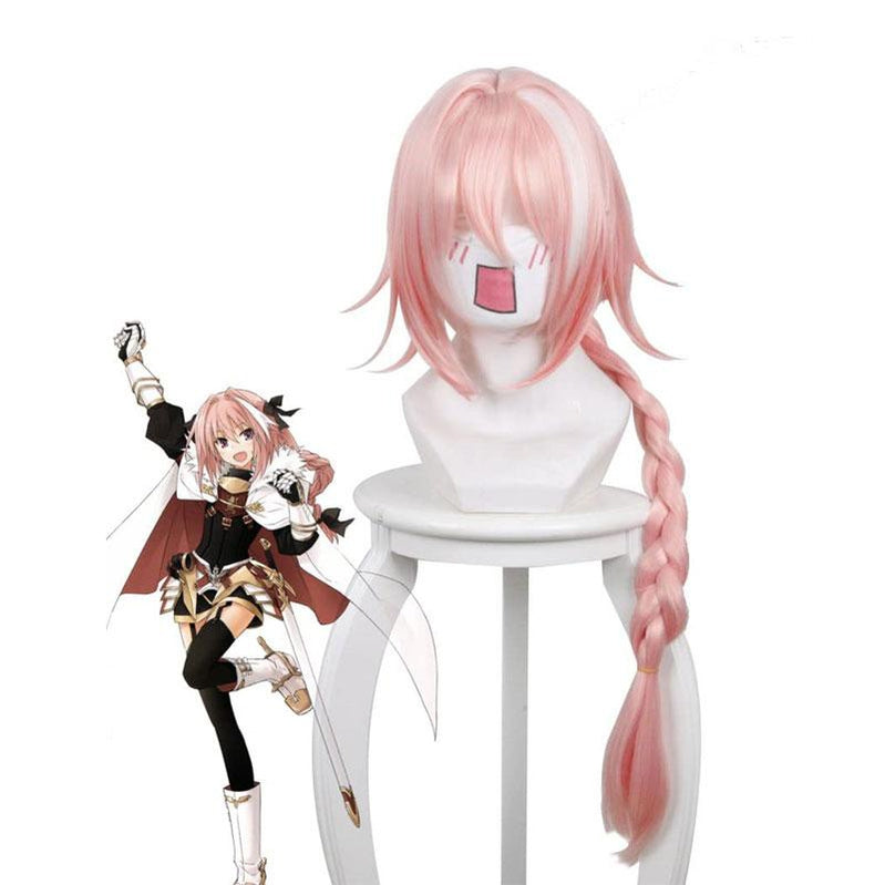 FGO Fate Grand Order Apocrypha Rider of Black Astolfo Pink Long Braid Cosplay Wig - Cosplay Clans