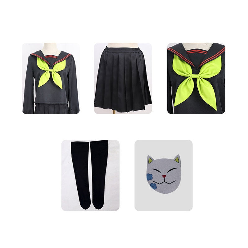 Anime Demon Slayer Kimetsu no Yaiba Nezuko Kamado Makomo School Uniform Cosplay Costumes - Cosplay Clans