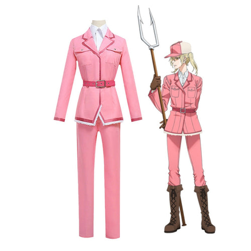 Anime Cells at Work Eosinophil Pink Uniform Cosplay Costume with Hat - Cosplay Clans