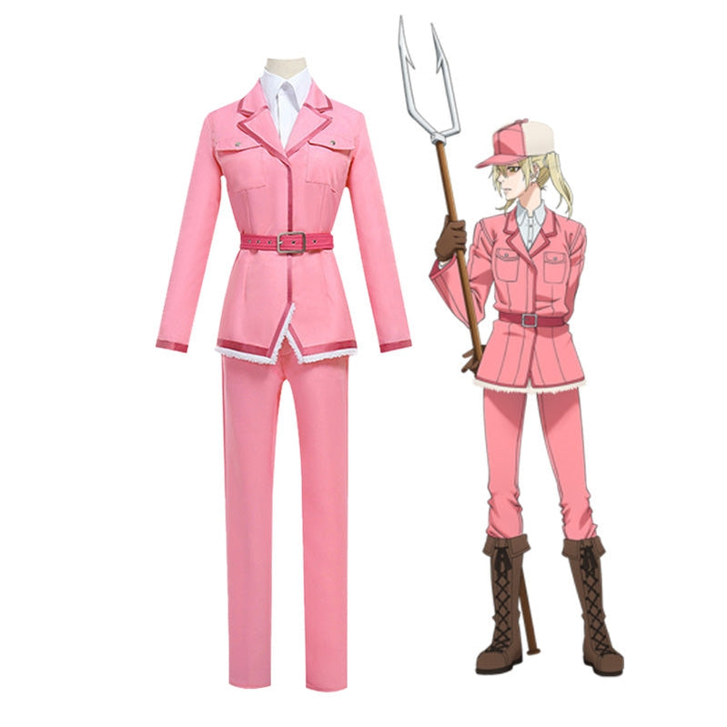Anime Cells at Work Eosinophil Pink Uniform Cosplay Costume with Hat - Cosplay Clans
