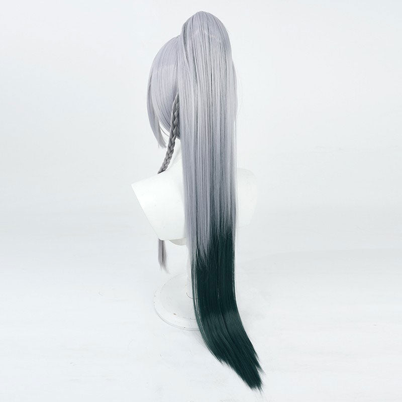 Game Genshin Impact Shenhe Grey Single Twist Braid Cosplay Wigs