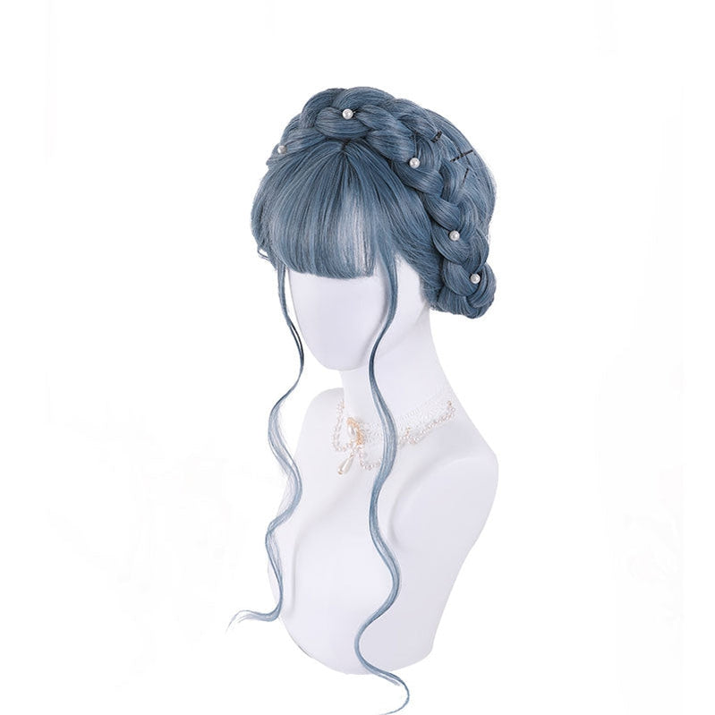 Fashion Long Blue Ombre Sweet Lolita Wigs Women