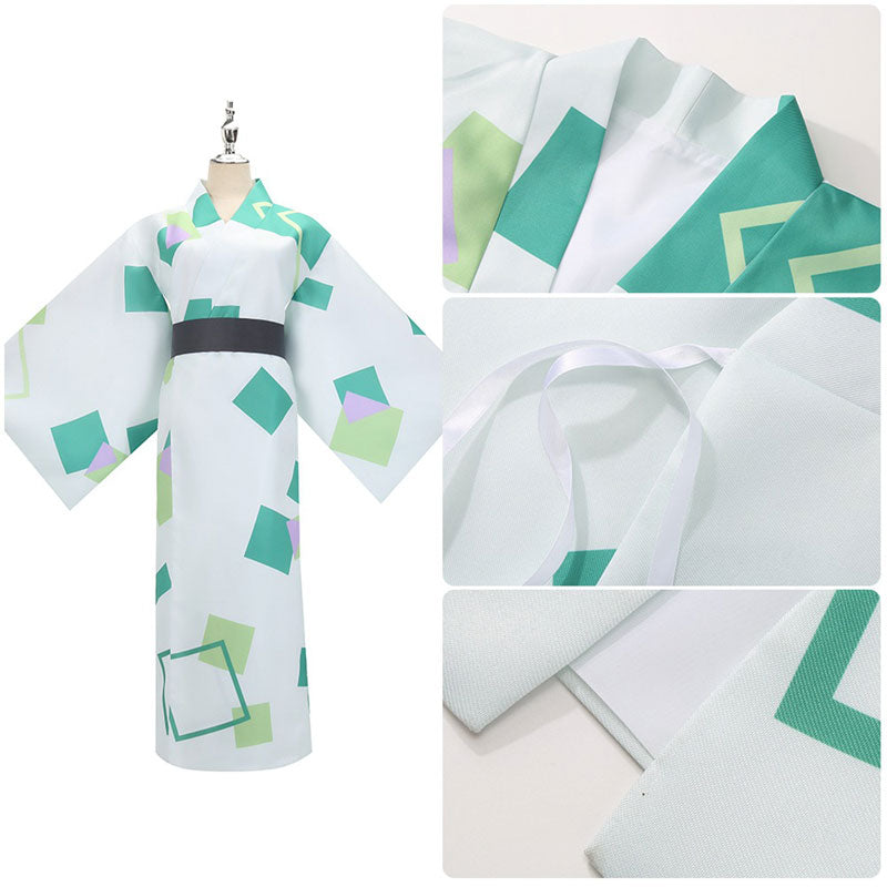 Demon Slayer Kimetsu no Yaiba Tanjiro Kamado White Kimono Cosplay Costume