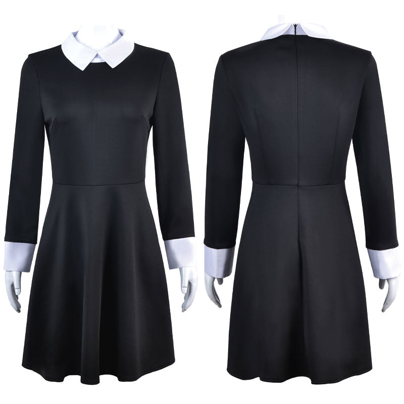 The Addams Family Wednesday Addams Short Sleeve Dress Cosplay Costume ...