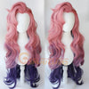 Game LOL Seraphine 100cm Long Pink Gradient Purple Wavy Cosplay Wigs - Cosplay Clans