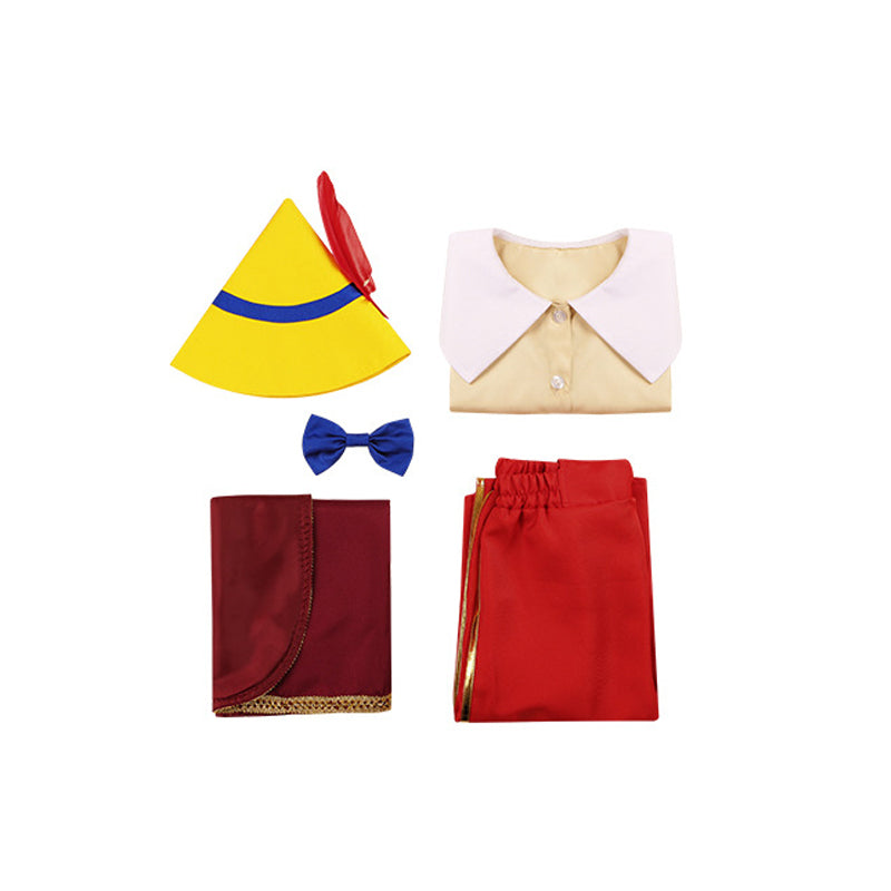 thumbnail image 2 of Pinocchio Costume Kit – Long Nose, Red Bow Tie, Braces, White Gloves Fancy Dress Set 2 of 4