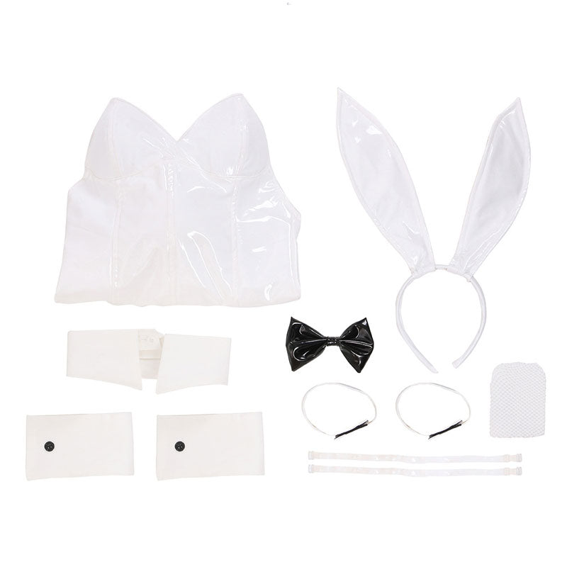 Date A Bullet White Queen Bunnysuit Cosplay Costumes 