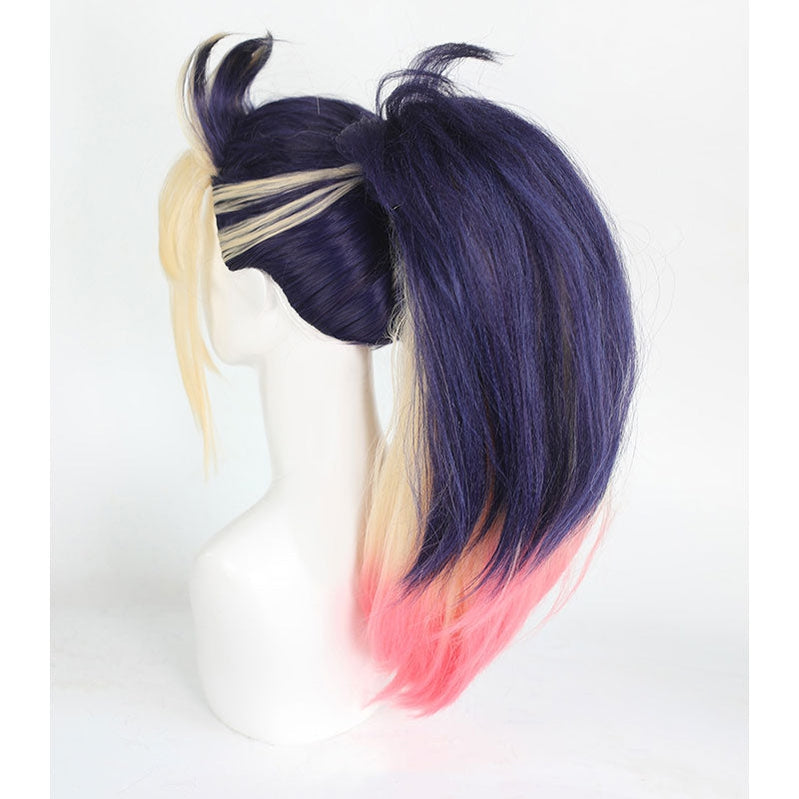 LOL KDA The Baddest Akali Blue Blonde Ponytail Cosplay Wigs - Cosplay Clans