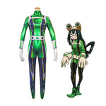 Anime My Hero Academia Tsuyu Asui Frog Combat Jumpsuit Cosplay Costume - Cosplay Clans