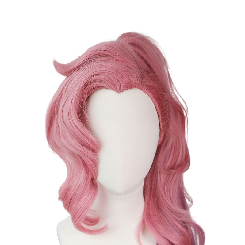 LOL Seraphine Cosplay Wig 100cm Long Ponytail Pink Gradient Purple Wavy Wigs - Cosplay Clans